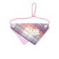 Pet Bandana Collar Soft Adjustable Plaid Scarf with Button Closure and Decorative Patch Design