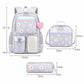 3pc Daisy Print School Backpack Lunch Bag Pencil Case Set