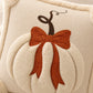 Textured Pumpkin Bow Decorative Throw Pillow Cover for Sofa Bed Chair Fall Decor