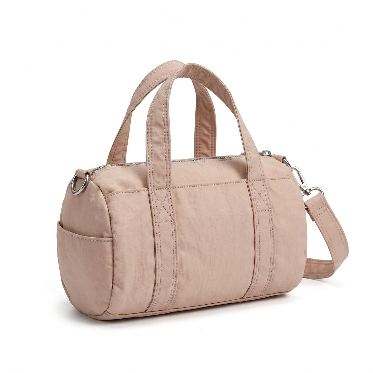 Mini Barrel Satchel Bag with Detachable Crossbody Strap