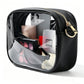 Clear Crossbody Bag with Front Zipper Pocket, Structured Trim and Adjustable Removable Shoulder Strap