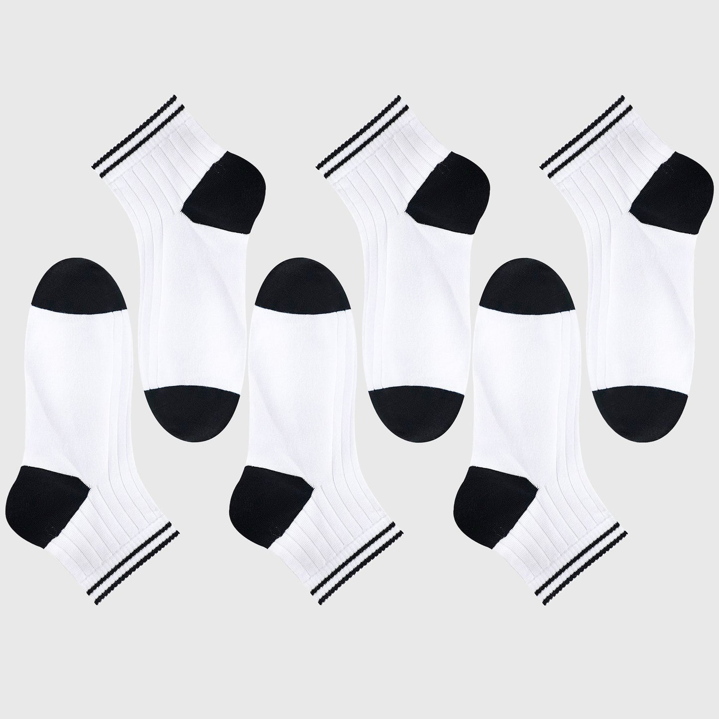 Men's 6pk Striped Casual Breathable Cotton Ankle Socks