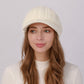 Cable Knit Brim Beanie Faux Fur Lined Warm Winter Hat