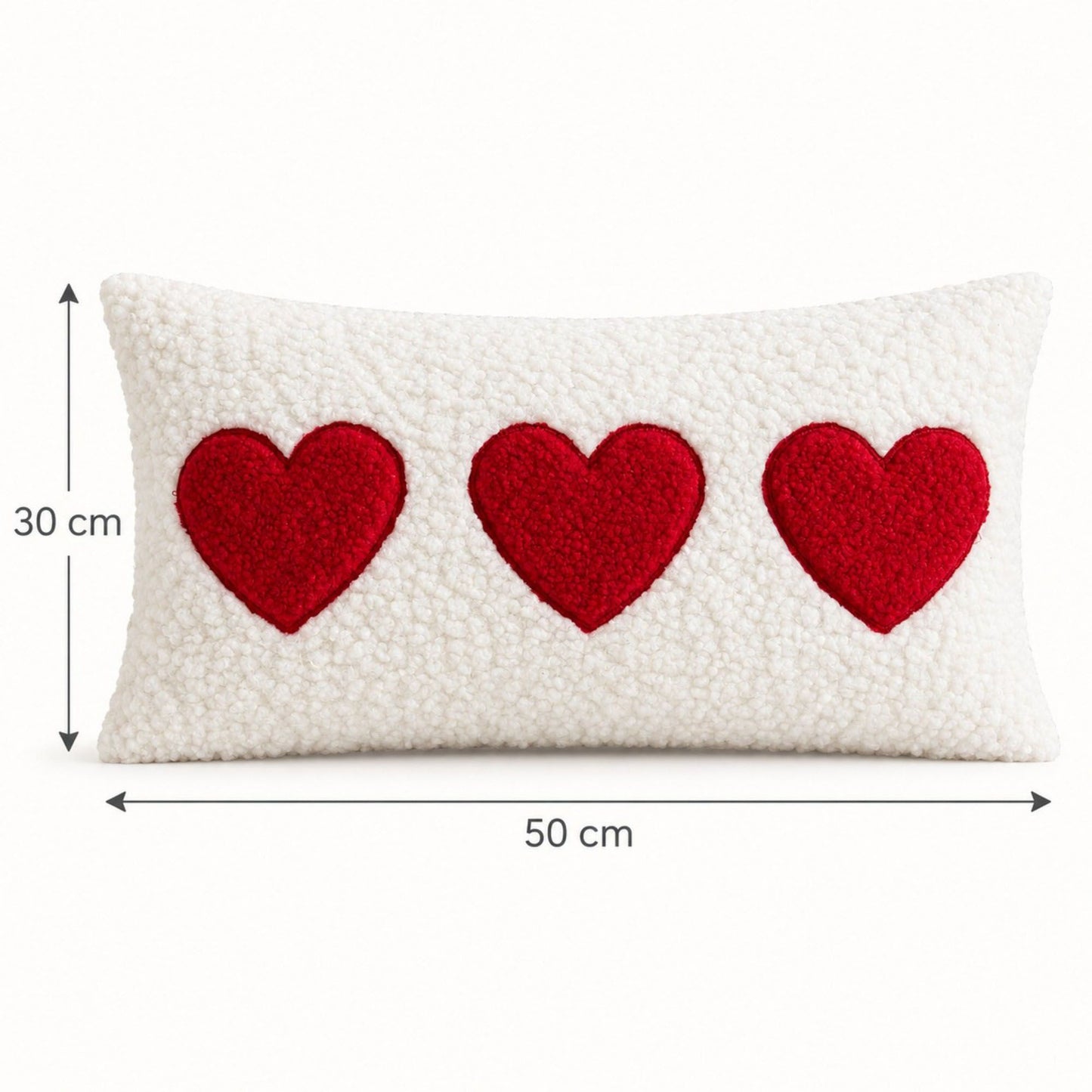 Heart Tufted Decorative Throw Pillow Cover 11.8 x 19.7 in (Single Piece)