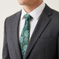 Men's Paisley Tie Gift Set with Matching Pocket Square Cufflinks and Silver Tie Clip
