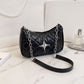 Quilted Shoulder Bag with Chain Strap and Star Accent