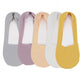 5 Pairs Women Ice Silk Low Cut Liner Socks Deep Cut Design Anti-Slip Cotton Sole Breathable Invisible Socks for Flats