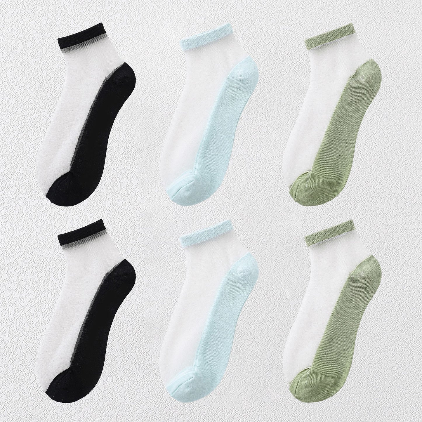 Chic Summer Thin Ankle Socks Soft for Casual 6Pk