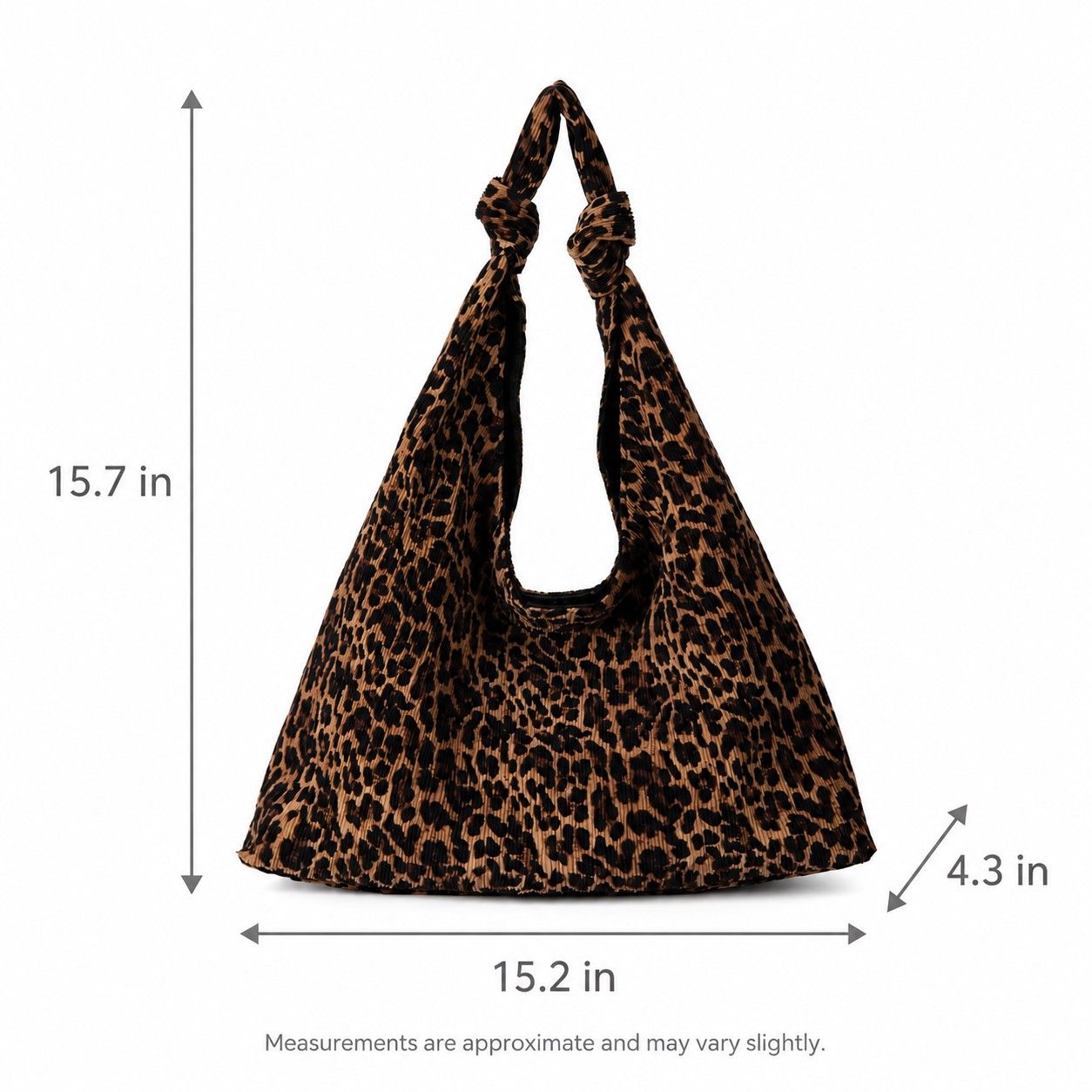 Large Suede Look Hobo Shoulder Bag with Knotted Strap and Magnetic Closure