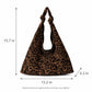 Large Suede Look Hobo Shoulder Bag with Knotted Strap and Magnetic Closure