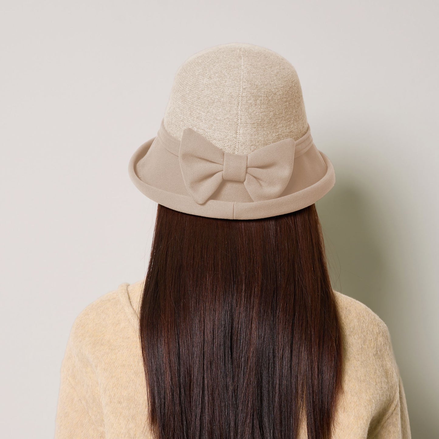 Bow-Accented Cloche Hat