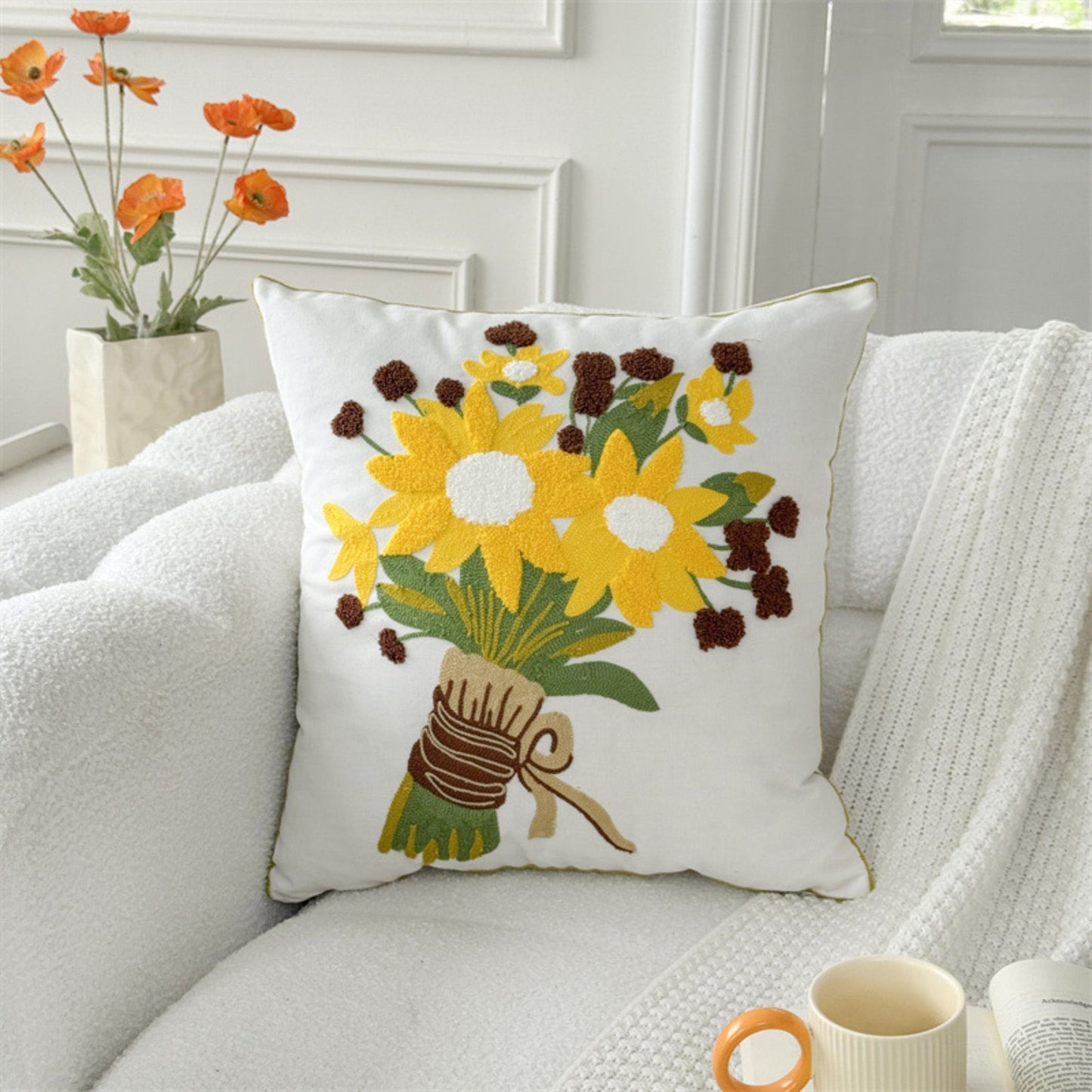 17.7*17.7in Canvas Throw Pillow Decorative Cushion for Home