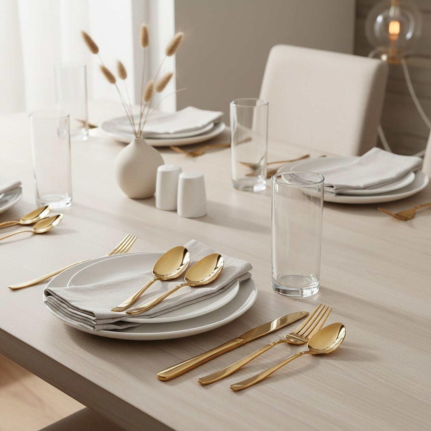 24 Piece Flatware Set Gold Tone Stainless Steel Cutlery Set Service for 6 Mirror Finish Utensil Set with Gift Storage Box