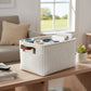 Decorative Storage Basket with Handles Organizer Bin for Shelves Closet Storage Box for Toys Clothes
