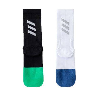 Reflective Compression Sports Socks with Breathable Fabric and Night Visibility Design 2-Pack