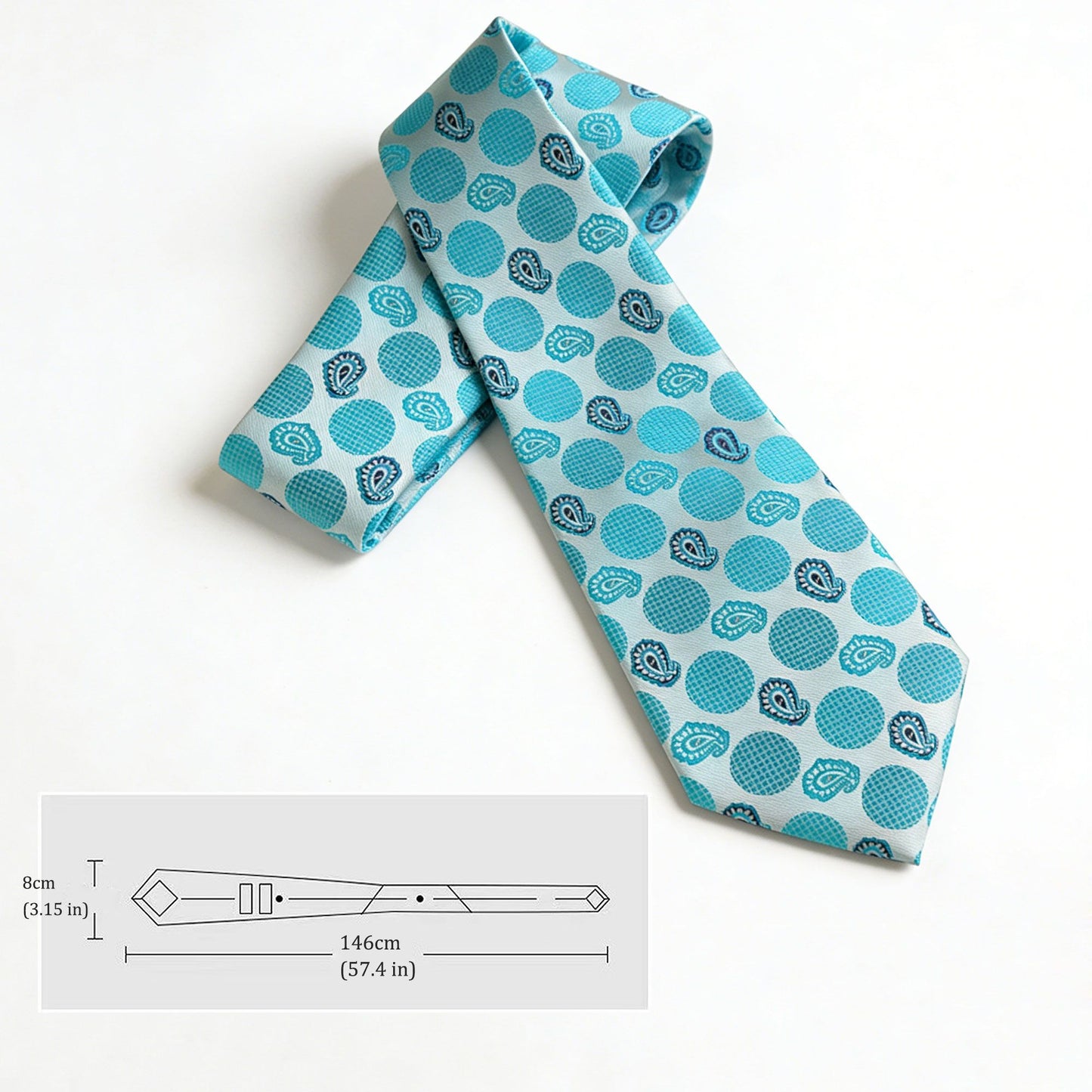 Men's Paisley Polyester Filament Tie - Formal/Casual Necktie for Weddings, Events & Stylish Daily Wear