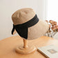 Wide Brim Sun Hat with Bow Accent