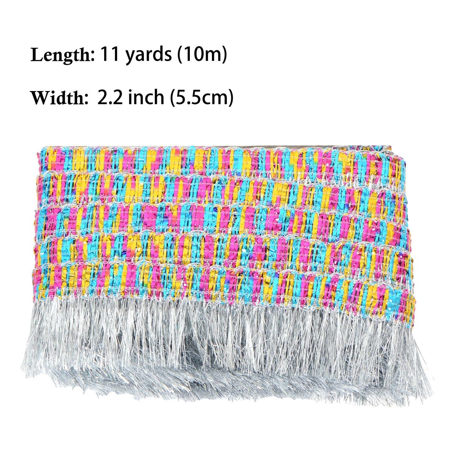 Fringe Tassel Lace Trim, 11 Yards 2.2 inch Wide, Sewing Trim for DIY Craft Garment Curtain Lamp Shade Tablecloth Stage Decoration