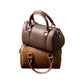 Structured Leather Barrel Satchel with Top Handles Compact Cylinder Shape and Crossbody Option