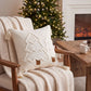 Christmas Tree Tufted Square Throw Pillow Cover with Tassels Holiday Decor