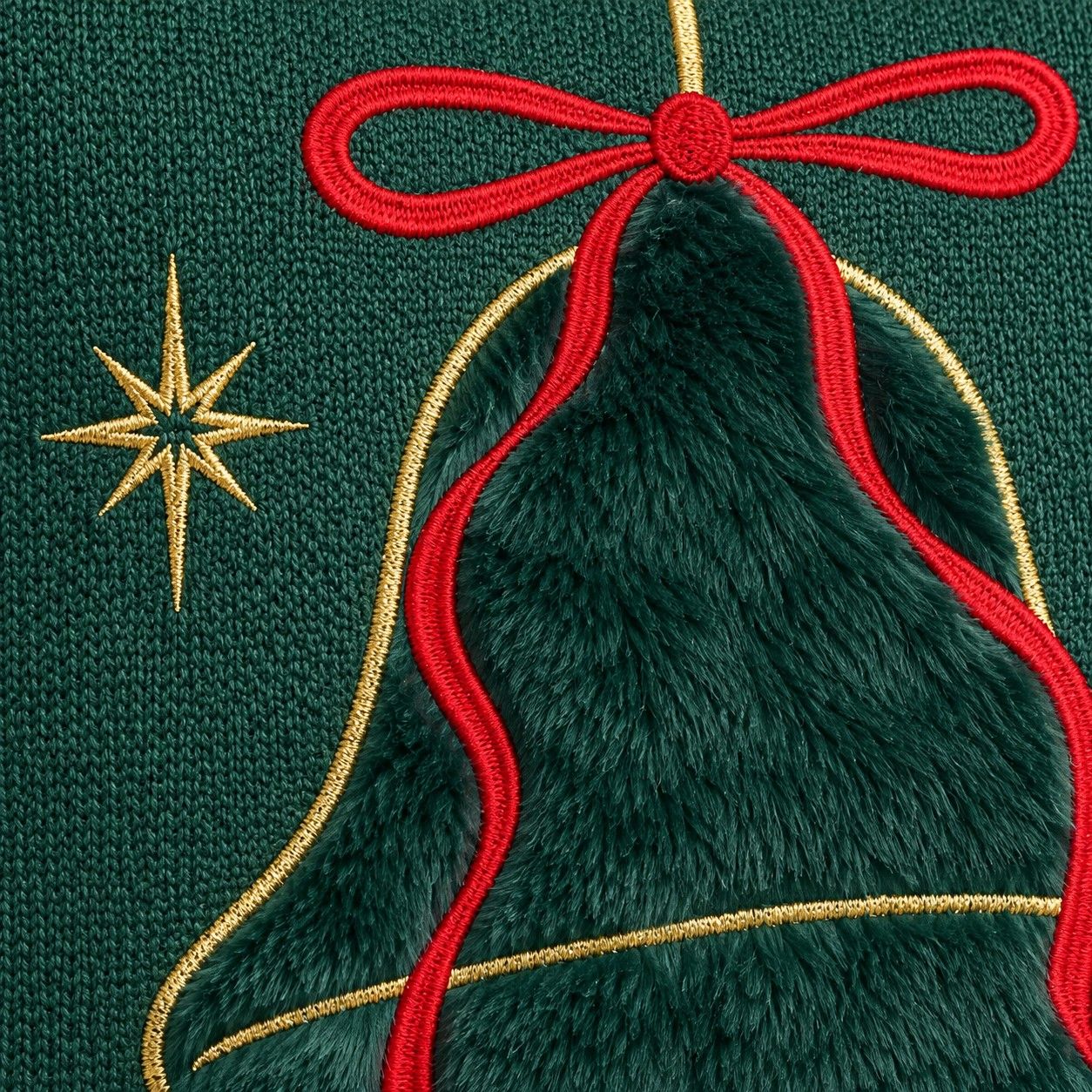 Christmas Embroidered Plush Throw Pillow Cover 18 x 18 Inch 1 Pack