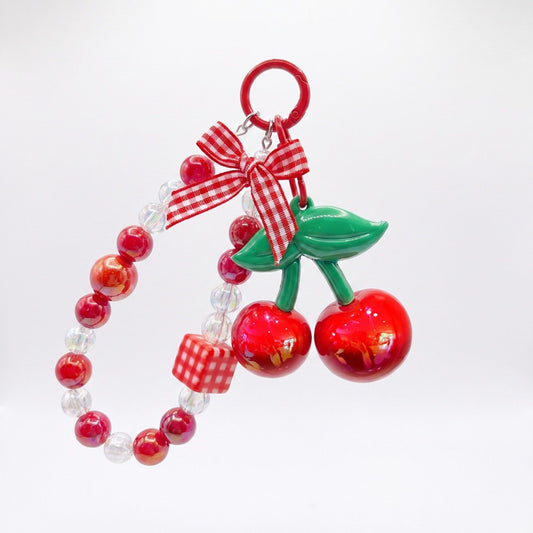 2-Piece Womens Bag Charm with Hanging Clip and Decorative Accents