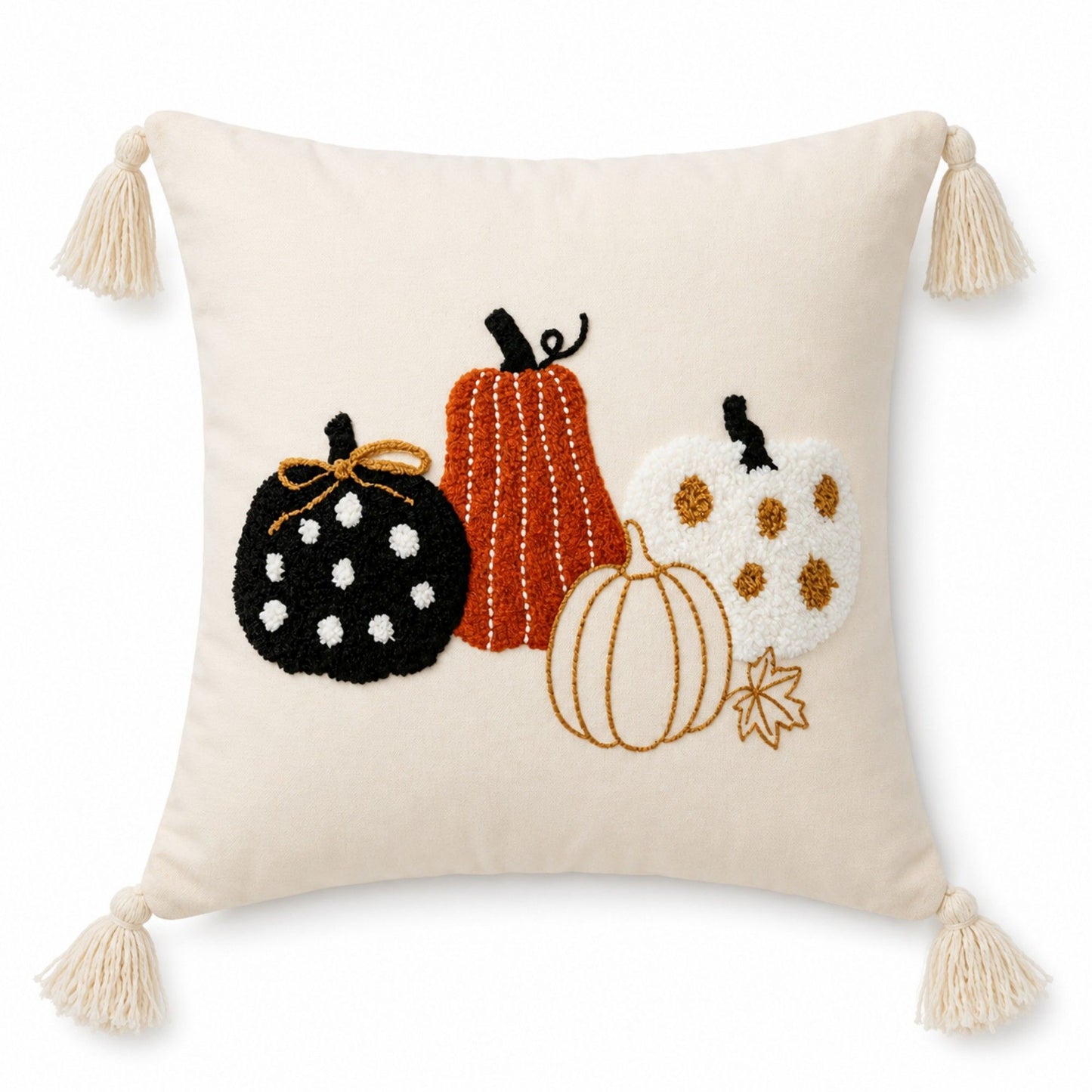Autumn Tassel Throw Pillow Cover Square Decorative Cushion Cover