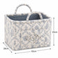 Quilted Floral Storage Caddy with Handles for Dorm Bathroom Vanity and Laundry Room