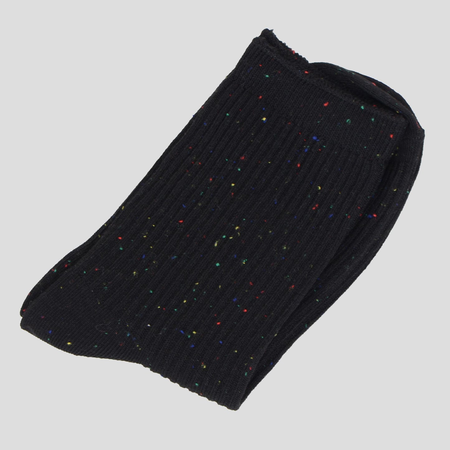 Chic Style Solid Speckled Crew Socks Non Slip Cotton for Casual 2 Pairs 4 Season