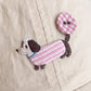 Embroidered Dachshund Baseball Cap Curved Brim Casual Hat