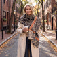 Botanical Floral Print Oversized Scarf Lightweight Wrap with Fringe 70.8*25.6 Inches