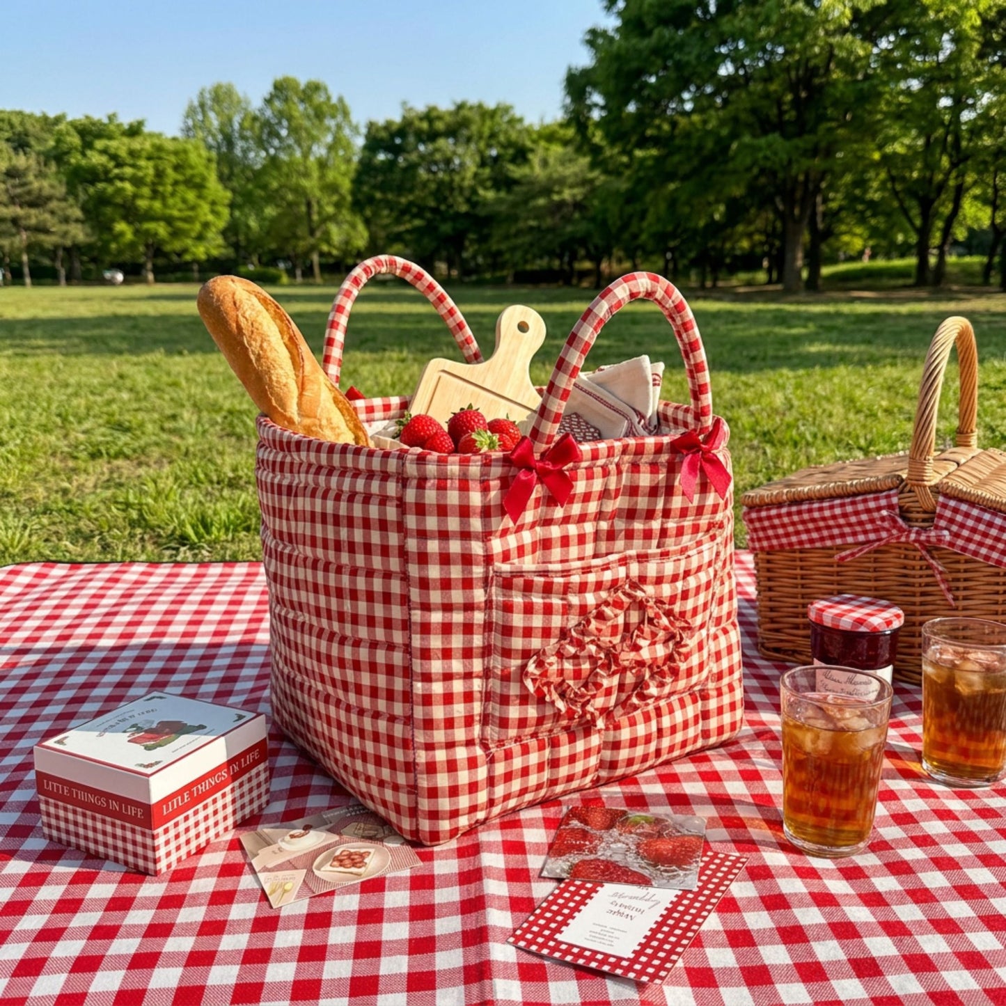 Large Quilted Storage Caddy Organizer Tote with Handles
