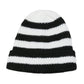 Unisex Striped Knit Beanie Hat Cuffed Warm Winter Cap