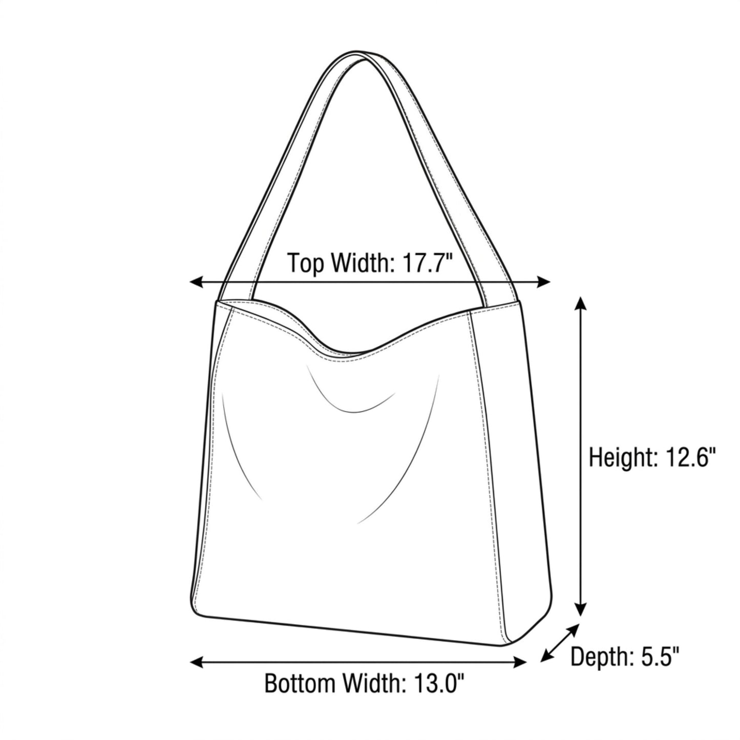 Faux Suede Tote Bag Large Capacity Slouchy Shoulder Bag with Magnetic Closure