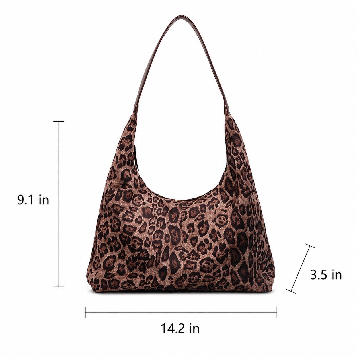 Leopard Print Tote Bag with Single Shoulder Strap and Magnetic Snap Closure