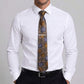 Men's Paisley Tie Gift Set with Matching Pocket Square Cufflinks and Silver Tie Clip