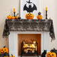 Halloween Black Lace Skull Cutout Table Runner