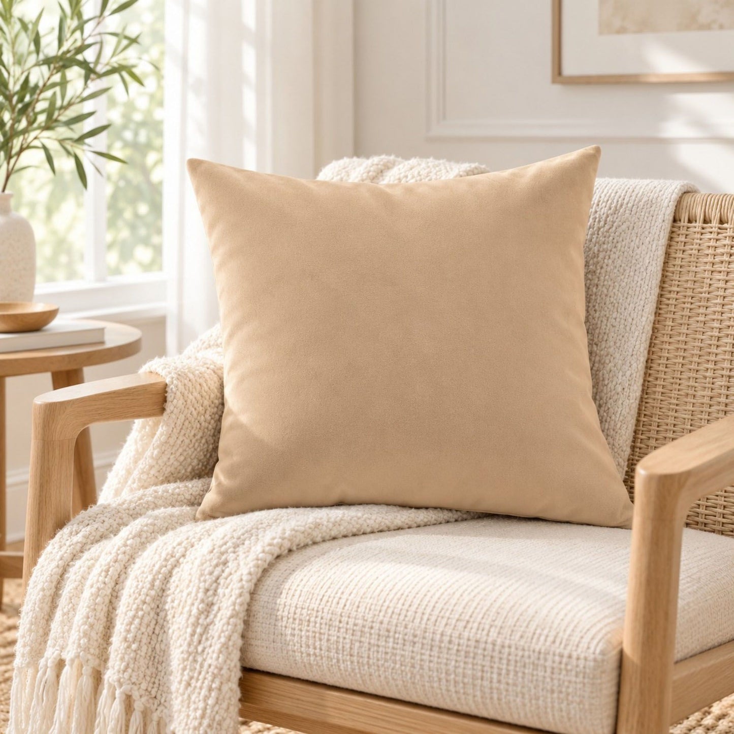 Solid Velvet Decorative Throw Pillow Cover (Single Piece)