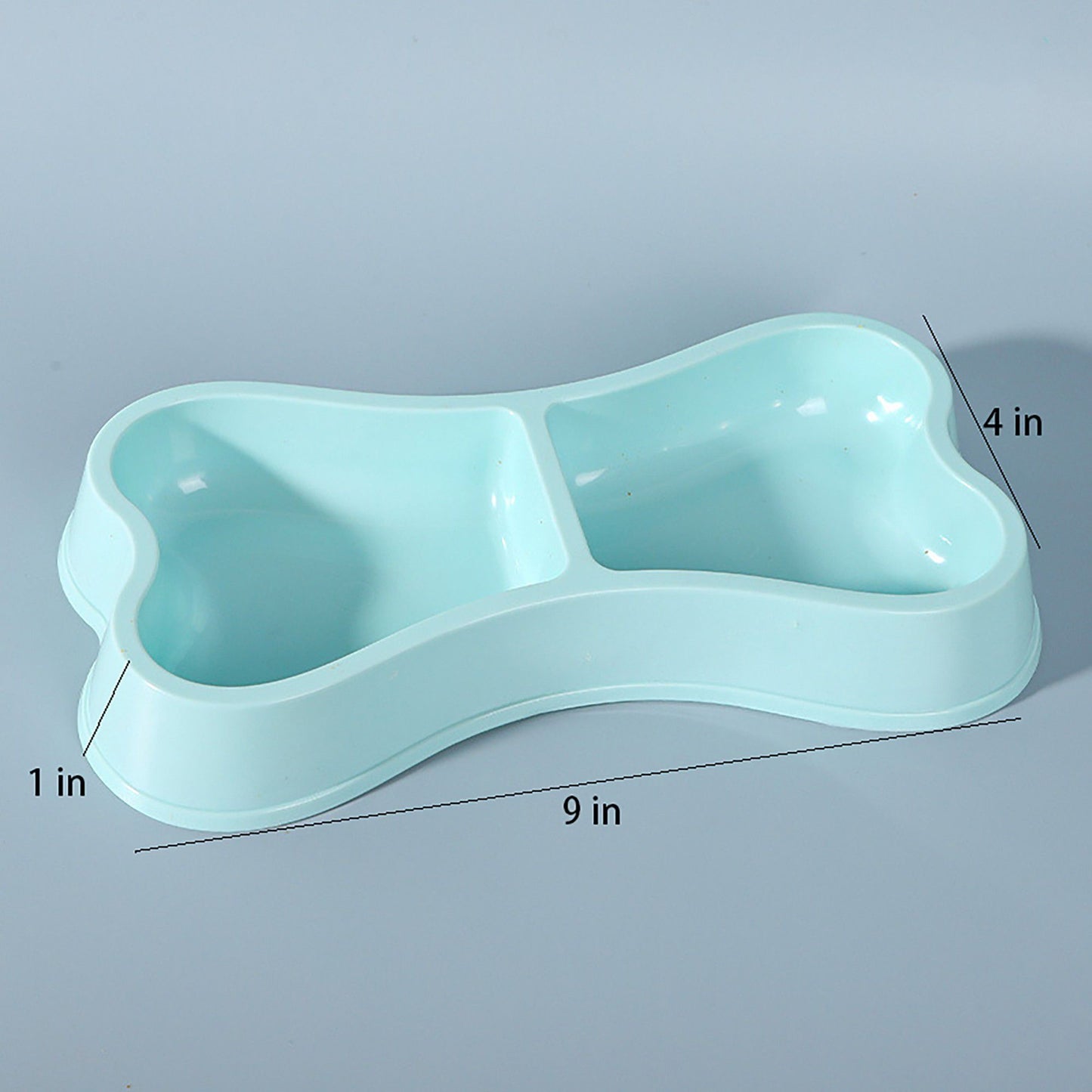 Plastic Bone Shaped Double Pet Bowl for Food and Water