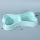 Plastic Bone Shaped Double Pet Bowl for Food and Water