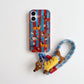 Dachshund Phone Case Wristlet Set Dog Print Case Plush Charm Strap