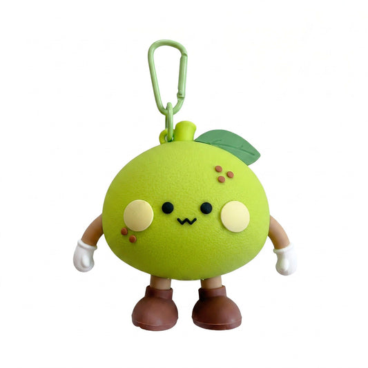 2-Piece Womens Pouch Bag Charm with Hanging Clip and Character Design
