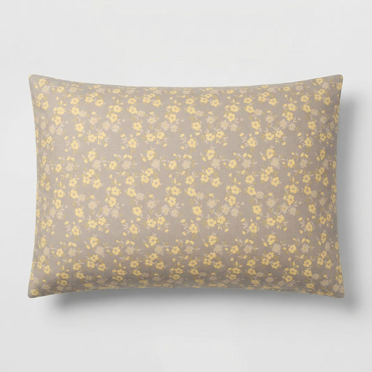 3-Piece Cotton Bedding Set with Duvet Cover and Pillowcases Soft Washed Fabric Small Floral Print Design