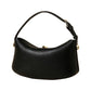 Curved Leather Mini Bag with Convertible Crossbody Strap and Foldover Turn Lock Closure