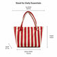Striped Terry Cloth Tote Bag Roomy Beach and Travel Shoulder Carryall