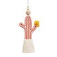 Cactus Macrame Keychain with Tassel Bag Charm