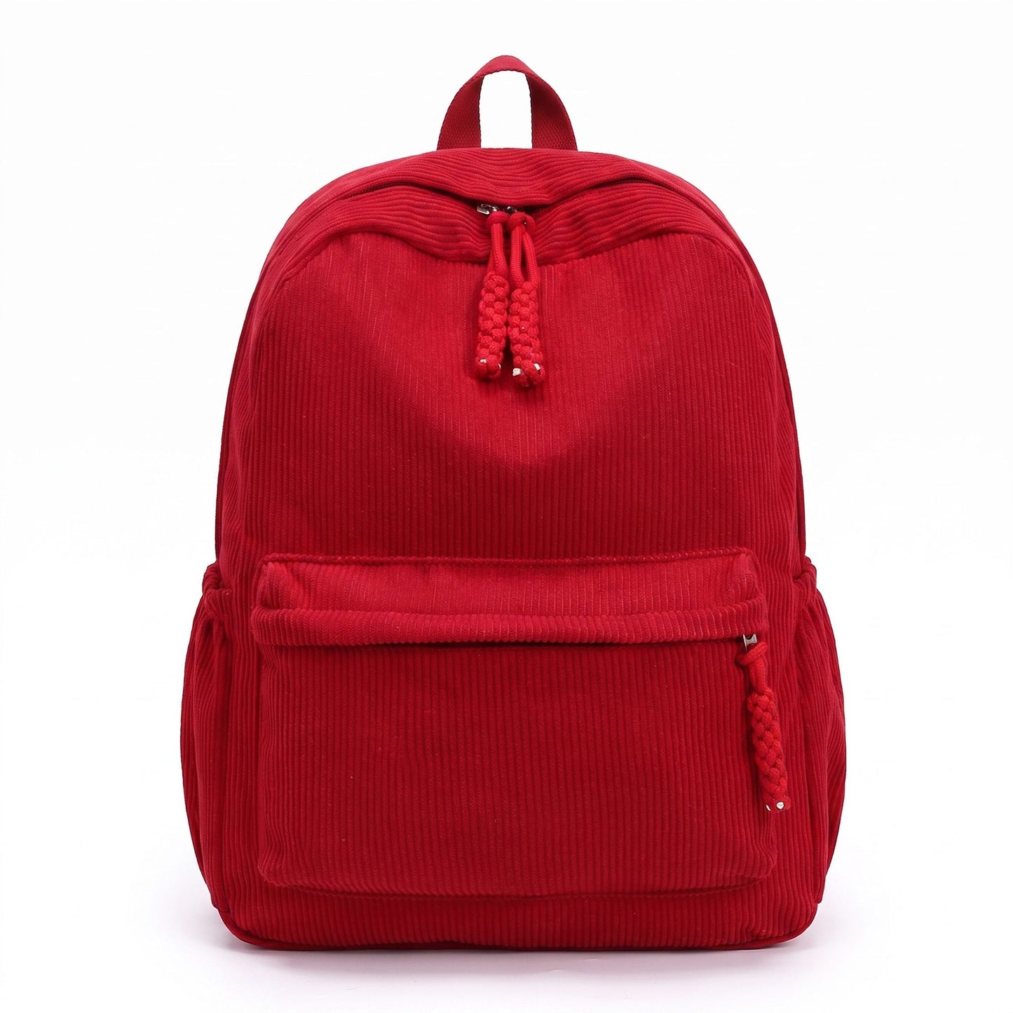 Corduroy Backpack with Front Zip Pocket Adjustable Straps and Spacious Everyday Storage