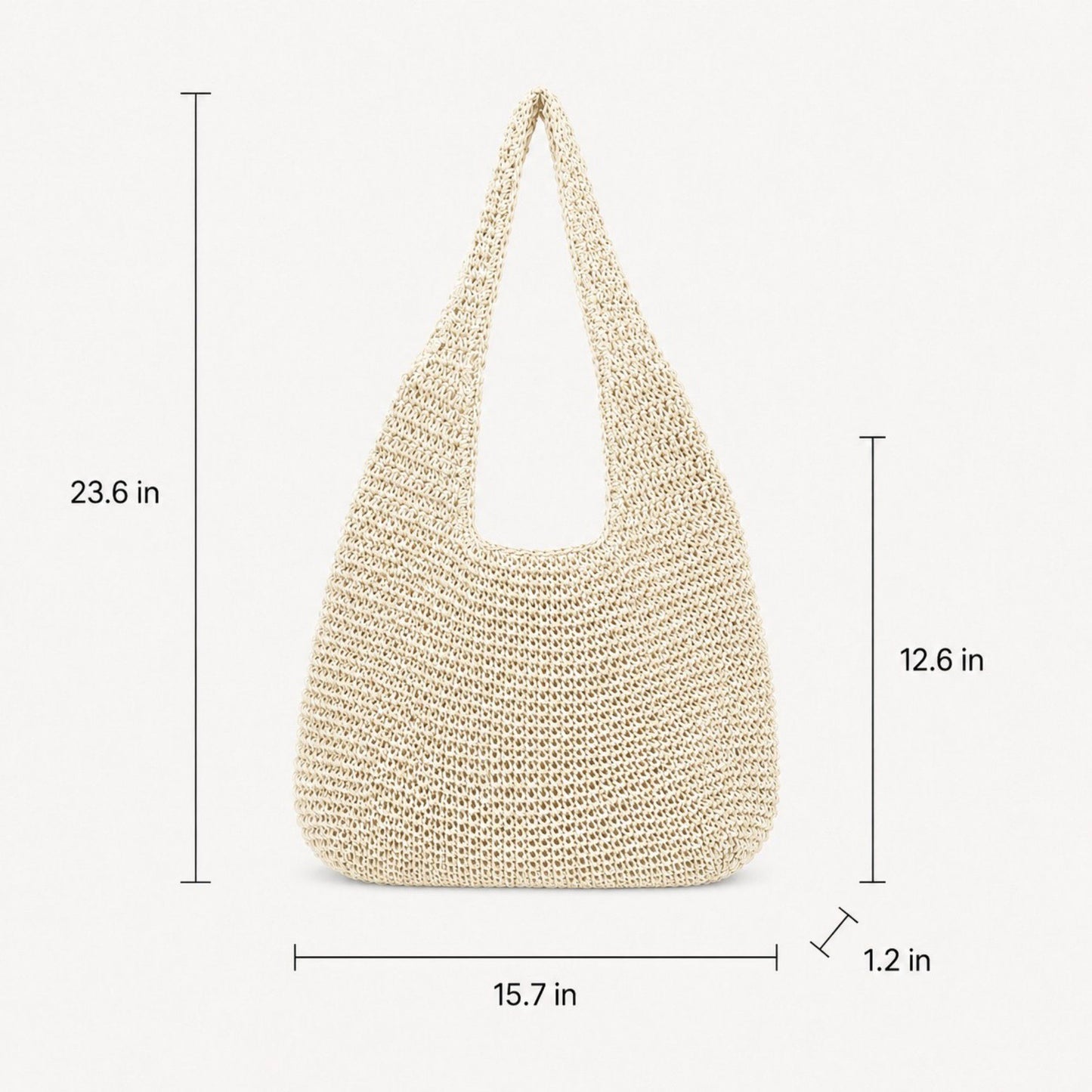 Woven Straw Shoulder Bag - Lightweight Hand-Knit Summer Tote for Beach and Vacation