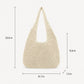 Woven Straw Shoulder Bag - Lightweight Hand-Knit Summer Tote for Beach and Vacation