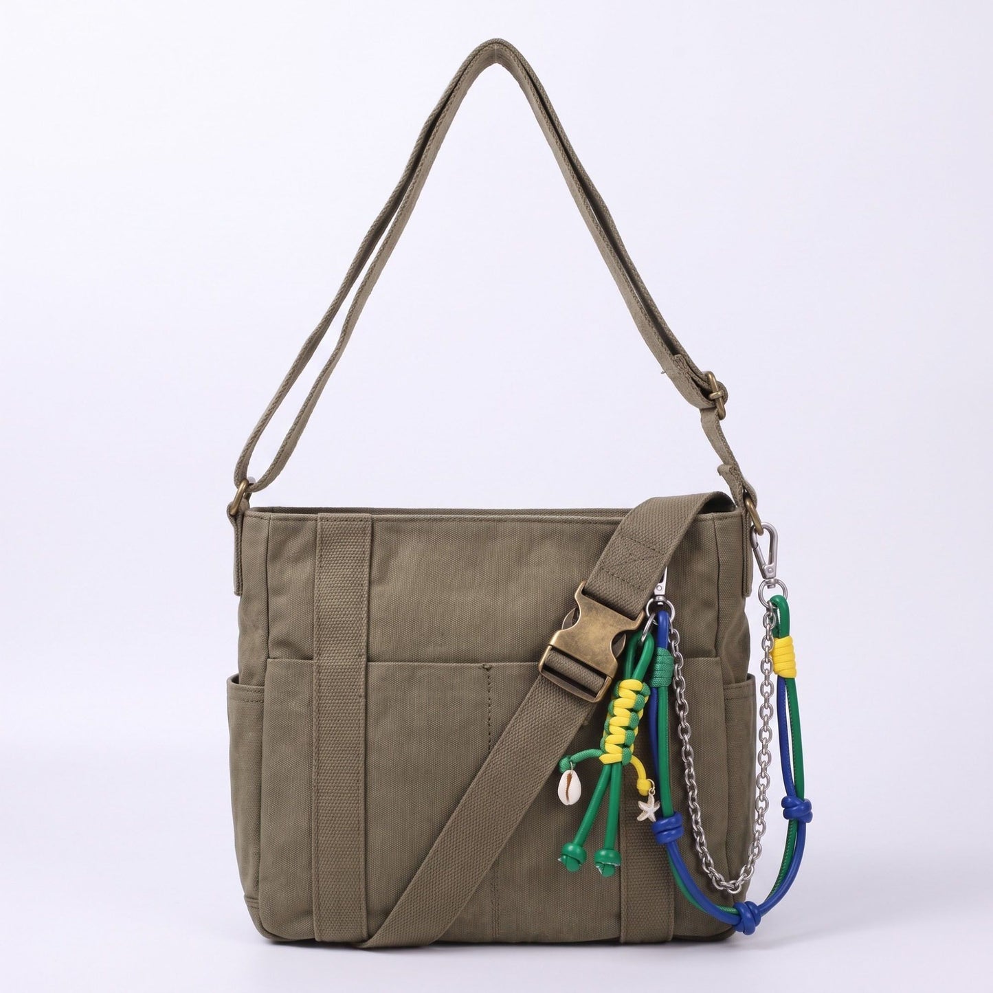 Layered Cord Chain Belt Loop Bag Charm